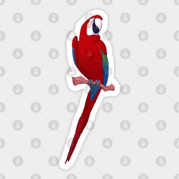 Red-and-green macaw Sticker by PaulaBS